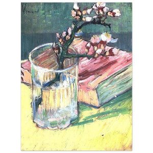 Vincent van Gogh  Blossoming Almond Branch in a Glass with a Book Aluminum Print