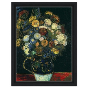 Vincent van Gogh  Still Life Vase with Zinnias Framed Canvas