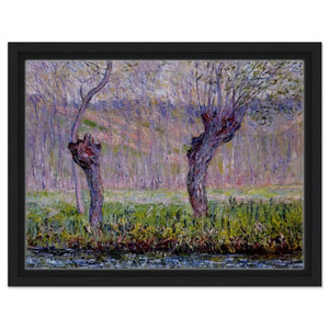 claude monet  Willows in Springtime Framed Canvas