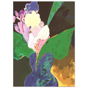 Aldemir Martins  Blue Vase With Flowers  2002 Fine Art Poster / Art Print