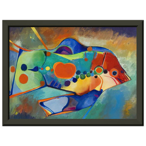 Aldemir Martins Fish Naive Art Premium Metal Framed Art Print / Poster