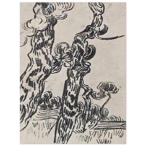 Vincent van Gogh  Two Pinetrees Aluminum Print