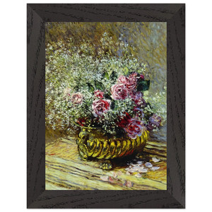 claude monet  FLOWERS IN A POT N2 Premium Wooden Framed Art Print / Poster