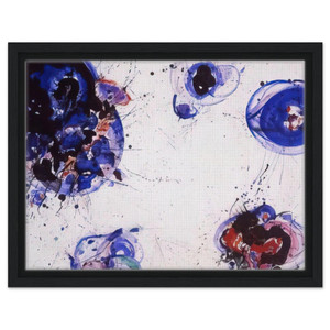 Sam Francis  Blue and Red Balls Framed Canvas