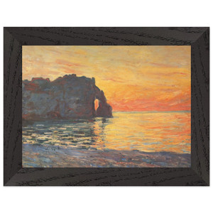 claude monet Etretat Cliff of dAval Sunset Wood Framed Print Poster