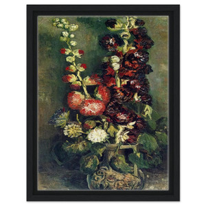 Vincent van Gogh  Vase of Hollyhocks Framed Canvas