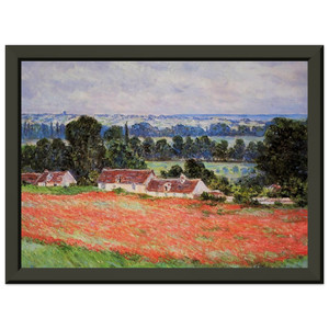 claude monet  Poppy Field at Giverny Premium Metal Framed Art Print / Poster