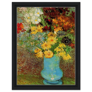 Vincent van Gogh  Vase with Daisies and Anemones Framed Canvas