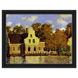 claude monet  Houses on the Zaan River at Zaandam Framed Canvas