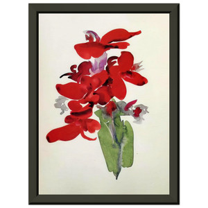 Georgia OKeeffe  Red Canna Premium Metal Framed Art Print / Poster