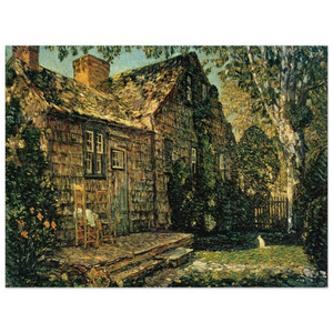 Childe Hassam  Little Old Cottage Egypt Lane East Hampton Wood Print