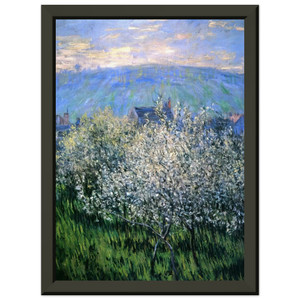 claude monet  Plums Blossom Premium Metal Framed Art Print / Poster