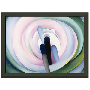 Georgia O'Keeffe Grey Blue Black Pink Circle Metal Framed Print Poster