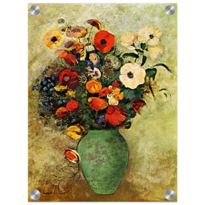 Odilon Redon  BOUQUET OF FLOWERS IN A GREEN VASE Acrylic Print