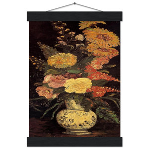 Vincent van Gogh Vase with Asters Salvia and Other Flowers Poster Hanger