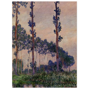 claude monet  Three Trees in Grey Weather Wood Print