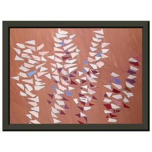 Robert Goodnough  On Gray Pink  1988 Premium Metal Framed Art Print / Poster