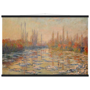 Monet Floating Ice on the Seine 02 Matte Paper Poster with Hanger