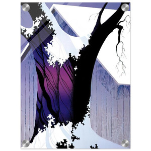 Eyvind Earle  Violet Tree and Barn Acrylic Print