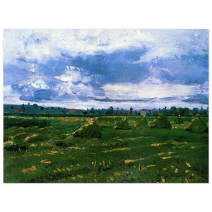Vincent van Gogh  Wheat Fields with Stacks Aluminum Print