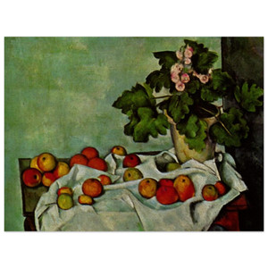 Paul Cezanne  Still Life with Apples and a Pot of Primroses Wood Print