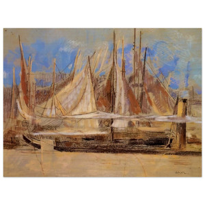Odilon Redon  YACHTS AT ROYAN 1902 Wood Print
