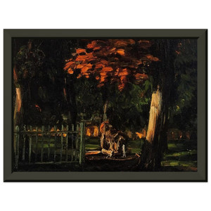 Paul Cezanne Lion Basin at Jas de Bouffan Premium Metal Framed Art Print Poster