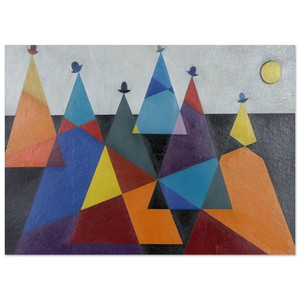 Omar Rayo  Untitled Mountains  1955 Fine Art Poster / Art Print