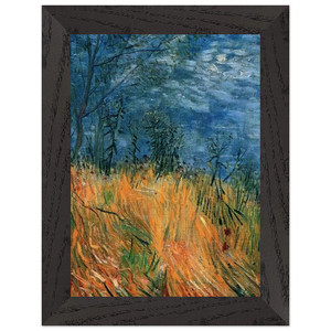 Van Gogh Wheatfield with Poppies Premium Wooden Framed Art Print / Poster