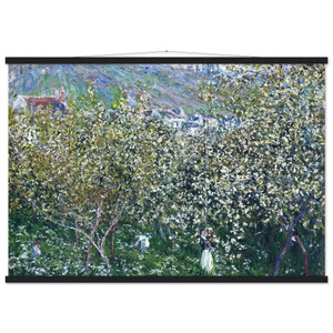 Monet Vetheuil Plum Trees Museum-Quality Matte Paper Poster with Hanger