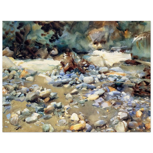 John Singer Sargent  Purtud Bed of a Glacier Torrent Wood Print