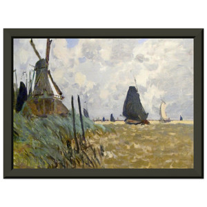 claude monet  Windmill near Zaandam Premium Metal Framed Art Print / Poster