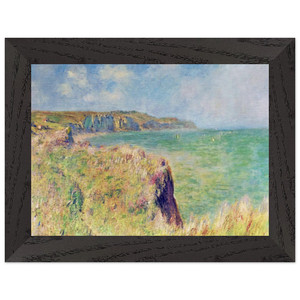 Claude Monet Edge of the Cliff at Pourville Wood Framed Art Print/Poster
