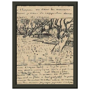 Van Gogh Orchard in Bloom Arles Premium Metal Framed Art Print / Poster