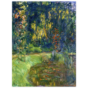 claude monet  Water Lily Pond at Giverny Wood Print