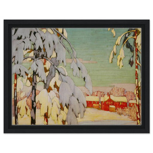 Lawren Harris  Winter Landscape with Pink House  1918 Framed Canvas
