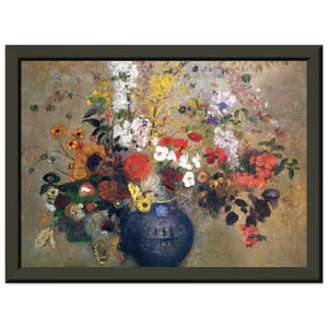 Odilon Redon  FLOWERS 1909 Premium Metal Framed Art Print / Poster