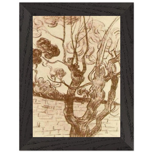 Van Gogh Treetop Asylum Wall Premium Wooden Framed Art Print / Poster