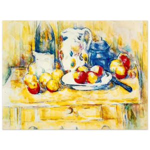 Paul Cezanne  Still Life with Apples a Bottle and a Milk Pot Aluminum Print