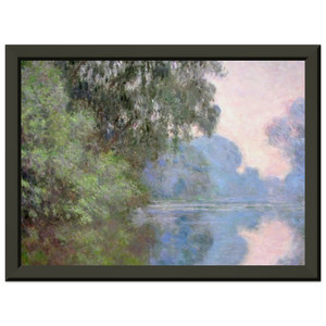 claude monet Morning Seine Giverny Premium Metal Framed Art Print Poster