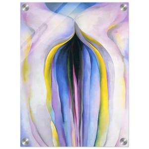 Georgia OKeeffe  Grey Line With Black Blue And Yellow Acrylic Print