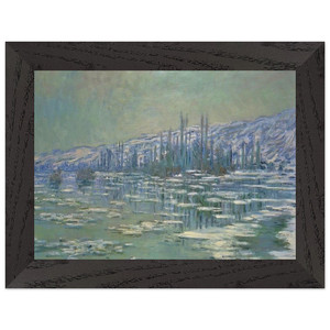 claude monet  Ice Floes on Siene Premium Wooden Framed Art Print / Poster