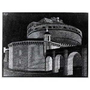MC Escher  NOCTURNAL ROME CASTEL SANT ANGELO Aluminum Print