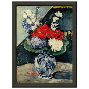 Paul Cezanne Still life Delft vase flowers Premium Metal Framed Art Print