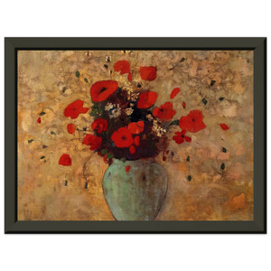 Odilon Redon  VASE OF POPPIES Premium Metal Framed Art Print / Poster