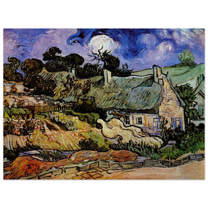 Vincent van Gogh  Houses with Thatched Roofs Cordeville Wood Print