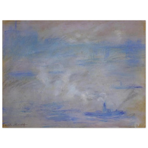 claude monet  Boats on the Thames Fog Effect Aluminum Print