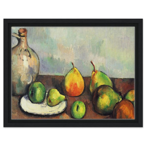 Paul Cezanne  Still life pitcher and fruit Framed Canvas
