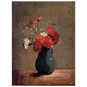 Odilon Redon  CARNATIONS AND BABY S BREATH IN A GREEN PITCHER Aluminum Print
