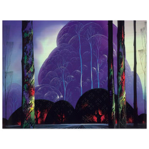 Eyvind Earle  Purple Sunset Wood Print